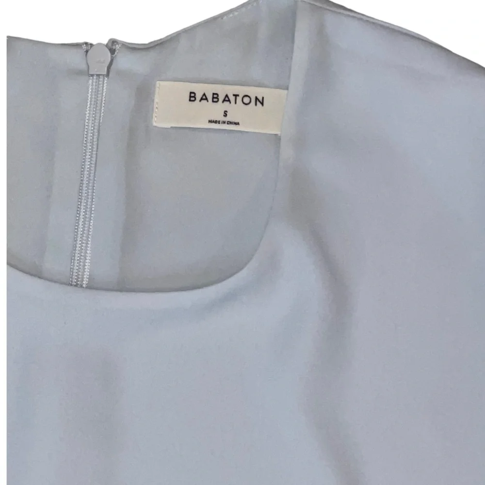 Aritzia Babaton Pale Blue Hopkins Sleeveless Tie Blouse Size Small - Picture 10 of 12